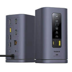 Baseus B00568101813-01 replicatore di porte e docking station per laptop Cablato USB 3.2 Gen 1 (3.1 Gen 1) Type-C Grigio