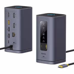 Baseus B00568101813-01 replicatore di porte e docking station per laptop Cablato USB 3.2 Gen 1 (3.1 Gen 1) Type-C Grigio - Vista aggiuntiva 4