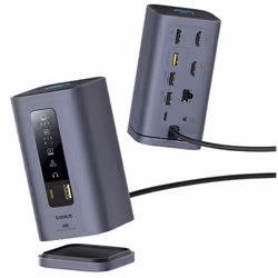 Baseus B00568101813-01 replicatore di porte e docking station per laptop Cablato USB 3.2 Gen 1 (3.1 Gen 1) Type-C Grigio - Vista aggiuntiva 5