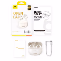Baseus Bowie MC1 Open-Ear TWS Auricolare Wireless clip auricolare Musica e Chiamate Bluetooth Bianco - Vista aggiuntiva 6