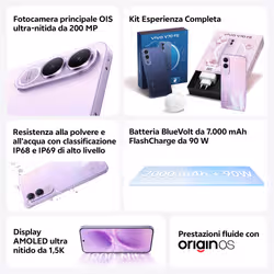 VIVO V70lite Fe 17,4 cm (6.83") Doppia SIM Android 16.0 5G USB tipo-C 8 GB 512 GB 7000 mAh Viola - Vista aggiuntiva 3
