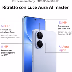 VIVO V70 Lite 5G 17,2 cm (6.77") Android 16.0 USB tipo-C 6 GB 256 GB 6500 mAh Nero - Vista aggiuntiva 3