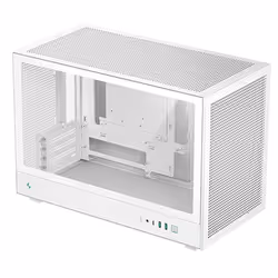 DeepCool CH260, Micro Tower, PC, Bianco, micro ATX, Mini-ATX, Mini-ITX, Acrilonitrile butadiene stirene (ABS), SPCC, Vetro te ...