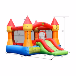 Castello Giostra Gonfiabile con Pompa Inclusa Happy Hop