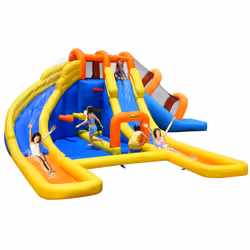 Castello Giostra Gonfiabile Parco Acquatico con Pompa Inclusa Happy Hop