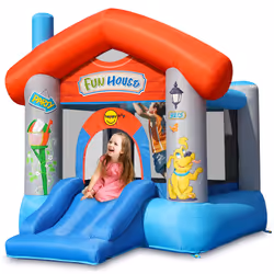 Castello Giostra Gonfiabile con Pompa Happy Hop Fun House