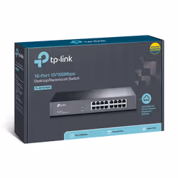 TP-Link TL-SF1016DS switch di rete Non gestito Fast Ethernet (10/100) 1U Nero - Vista aggiuntiva 4