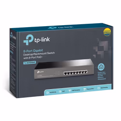 TP-Link TL-SG1008MP Non gestito Gigabit Ethernet (10/100/1000) Supporto Power over Ethernet (PoE) 1U Nero - Vista aggiuntiva 4