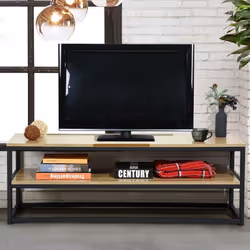 Dai un tocco moderno e di design al salotto di casa tua con questo bellissimo mobiletto da TV in legno e metallo. Realizzato  ...