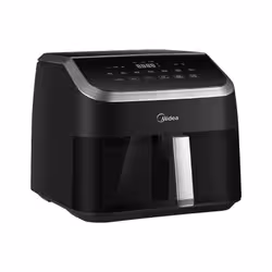 Midea MAD85000ADK Doppia 9 L Indipendente 2200 W Friggitrice ad aria calda Nero, Argento - Vista aggiuntiva 3