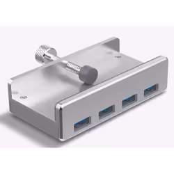 ALLNET ALL-USB3-HUB-4-CLIP, USB 3.2 Gen 1 (3.1 Gen 1) Type-A, USB 3.2 Gen 1 (3.1 Gen 1) Type-A, 5000 Mbit/s, Argento, 1 m, US ...