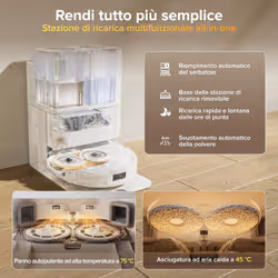 Roborock Qrevo S ProX Robot Aspirapolvere Lavapavimenti, Aspirazione HyperForce® 18.500 Pa, Stazione Multifunzione con Lavaggio Panni a 75°C e Asciugatura ad Aria Calda a 45°C, Sistema Anti-Groviglio, SmartPlan™ 2.0, Sollevamento Panni 10 mm - Vista aggiuntiva 2