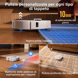 Roborock Qrevo S ProX Robot Aspirapolvere Lavapavimenti, Aspirazione HyperForce® 18.500 Pa, Stazione Multifunzione con Lavaggio Panni a 75°C e Asciugatura ad Aria Calda a 45°C, Sistema Anti-Groviglio, SmartPlan™ 2.0, Sollevamento Panni 10 mm - Vista aggiuntiva 7