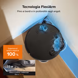 Roborock Qrevo Edge 2X Robot Aspirapolvere Lavapavimenti, Aspirazione HyperForce® 25.000 Pa, Stazione Multifunzione con Lavaggio Panni a 80°C e Asciugatura ad Aria Calda a 55°C, FlexiArm™, Sistema Anti-Groviglio DuoDivide™, Reactive AI - Vista aggiuntiva 4