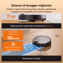 Roborock Qrevo Edge 2X Robot Aspirapolvere Lavapavimenti, Aspirazione HyperForce® 25.000 Pa, Stazione Multifunzione con Lavaggio Panni a 80°C e Asciugatura ad Aria Calda a 55°C, FlexiArm™, Sistema Anti-Groviglio DuoDivide™, Reactive AI - Vista aggiuntiva 7