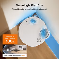 Roborock Qrevo Edge 2X Robot Aspirapolvere Lavapavimenti, Aspirazione HyperForce® 25.000 Pa, Stazione Multifunzione con Lavaggio Panni a 80°C e Asciugatura ad Aria Calda a 55°C, FlexiArm™, Sistema Anti-Groviglio DuoDivide™, Reactive AI - Vista aggiuntiva 4