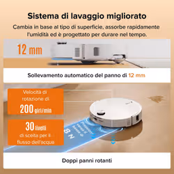 Roborock Qrevo Edge 2X Robot Aspirapolvere Lavapavimenti, Aspirazione HyperForce® 25.000 Pa, Stazione Multifunzione con Lavaggio Panni a 80°C e Asciugatura ad Aria Calda a 55°C, FlexiArm™, Sistema Anti-Groviglio DuoDivide™, Reactive AI - Vista aggiuntiva 7