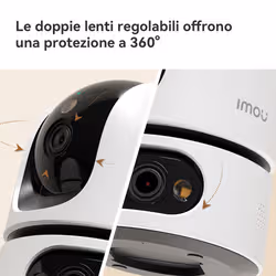 Imou Ranger Dual Pro 10MP Telecamera da interno, motorizzata, con doppia ottica 5MP+5MP, sirena integrata e faretto, tasto di chiamata, rilevamento suoni anomali/umano/animale, smart tracking, funzione privacy, visione notturna, comunicazione bidirezionale, Wi-fi 2.4Ghz, Dual Band, registrazione su Micro SD (fino a 512GB) - NVR o Cloud. Certificazione GDPR. - Vista aggiuntiva 7
