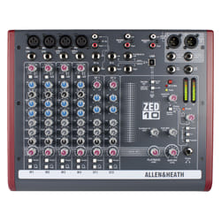 Allen & Heath ZED10 mixer audio 10 canali Nero, Rosso