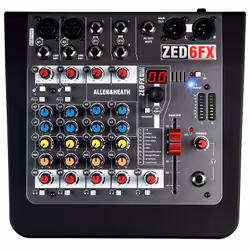 Allen & Heath ZED-6FX, 6 canali, Nero, Grigio