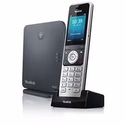Yealink W60P, IP Phone, Nero, Argento, Cornetta wireless, Scrivania/Parete, 50 m, 300 m