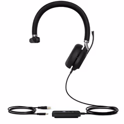 Yealink UH38 Mono Teams Auricolare Con cavo e senza cavo A Padiglione Musica e Chiamate USB tipo-C Bluetooth Nero