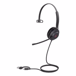 Yealink UH37 Mono Teams Auricolare Cablato A Padiglione Ufficio USB Type-C / USB Type-A Nero