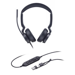 Yealink UH46 Dual UC USB-C/A Auricolare Cablato A Padiglione Ufficio USB Type-C / USB Type-A Nero