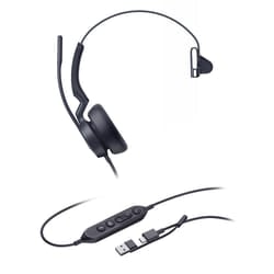 Yealink UH46 Mono Teams USB-C/A Auricolare Cablato A Padiglione Ufficio USB Type-C / USB Type-A Nero