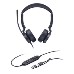 Yealink UH44 Dual Teams USB-C/A Auricolare Cablato A Padiglione Ufficio USB Type-C / USB Type-A Nero