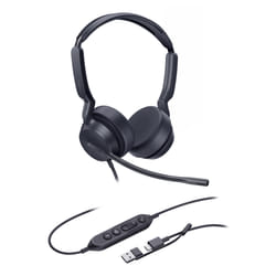 Yealink UH42 Dual Teams USB-C/A Auricolare Cablato A Padiglione Musica e Chiamate USB Type-C / USB Type-A Nero