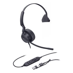 Yealink UH42 Mono Teams USB-C/A Auricolare Cablato A Padiglione Ufficio USB Type-C / USB Type-A Nero