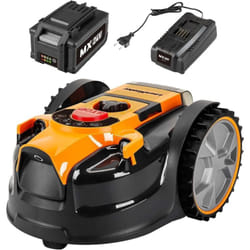 LawnMaster OcuMow™ VBRM16 Robot tagliaerba senza filo perimetrale, taglia superfici di prato da 100 a 150 m² con una batteria completamente carica,