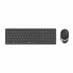 Rapoo 9750M, Wireless, RF senza fili + Bluetooth, Tasto con meccanismo a forbici, QWERTZ, Grigio, Mouse incluso
