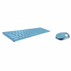 Rapoo 9850M tastiera Mouse incluso Casa RF senza fili + Bluetooth QWERTZ Tedesco Blu