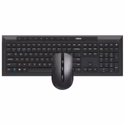 Rapoo 8210M, Full-size (100%), Wireless, Bluetooth, QWERTY, Nero, Mouse incluso
