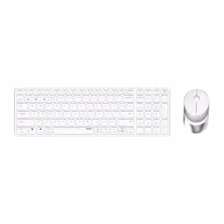 Rapoo 9750M, Wireless, RF senza fili + Bluetooth, Tasto con meccanismo a forbici, QWERTZ, Bianco, Mouse incluso
