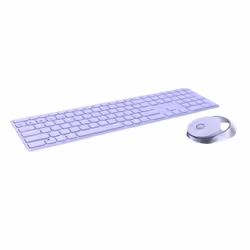 Rapoo 9850M, Wireless, RF senza fili + Bluetooth, Tasto con meccanismo a forbici, QWERTZ, Lillà, Mouse incluso
