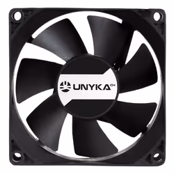 UNYKAch 80.80.25 sistema di raffreddamento per computer Case per computer Ventilatore 8 cm Nero - Vista aggiuntiva 2