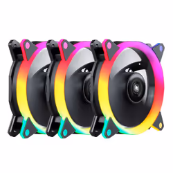 UNYKAch Fan CANDY 30 ARGB Ring Led 120 mm Case per computer Ventilatore 12 cm Nero 3 pz