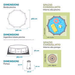 Intex 26712GN piscina fuori terra Piscina con bordi Piscina rotonda 6503 L Blu, Grigio - Vista aggiuntiva 7