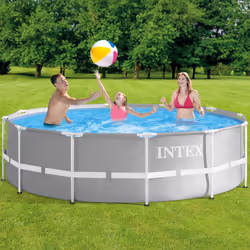 Intex 26716 piscina fuori terra Piscina con bordi Piscina rotonda 8592 L Blu, Grigio - Vista aggiuntiva 4