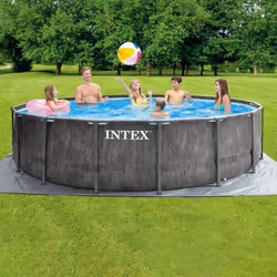 Intex Baltik Piscina con bordi Piscina rotonda 16805 L Blu, Grigio - Vista aggiuntiva 4