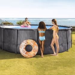 Intex Baltik Piscina con bordi Piscina rotonda 16805 L Blu, Grigio - Vista aggiuntiva 6