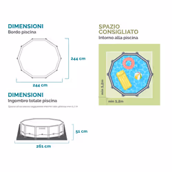 Intex 28205NP piscina fuori terra Piscina con bordi Piscina rotonda 1828 L Blu - Vista aggiuntiva 5