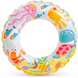 Con il salvagente gonfiabile Intex con simpatica stampa Fondo Marino, ogni momento in piscina o al mare diventa divertente! P ...