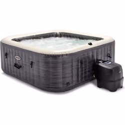 Piscina idromassaggio gonfiabile Intex "Greystone Deluxe" grigio effetto pietra 6 posti 196x196x71 cm - cod. 28452np.Il PureS ...