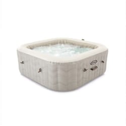 Intex - 28472NP - Idromassaggio Gonfiabile Quadrato PureSpa Chevron Deluxe, 6 Posti, 170 Getti, pvc, Multicolore, 196x196x71 cm