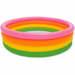 Piscina gonfiabile composta da 4 anelli colorati, in PVC da 0.23 mm e 0.18 mm (base), capacità 780 litri