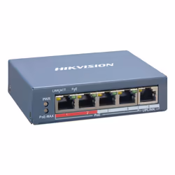 Hikvision DS-3E1105P-EI, Gestito, Fast Ethernet (10/100), Full duplex, Supporto Power over Ethernet (PoE)